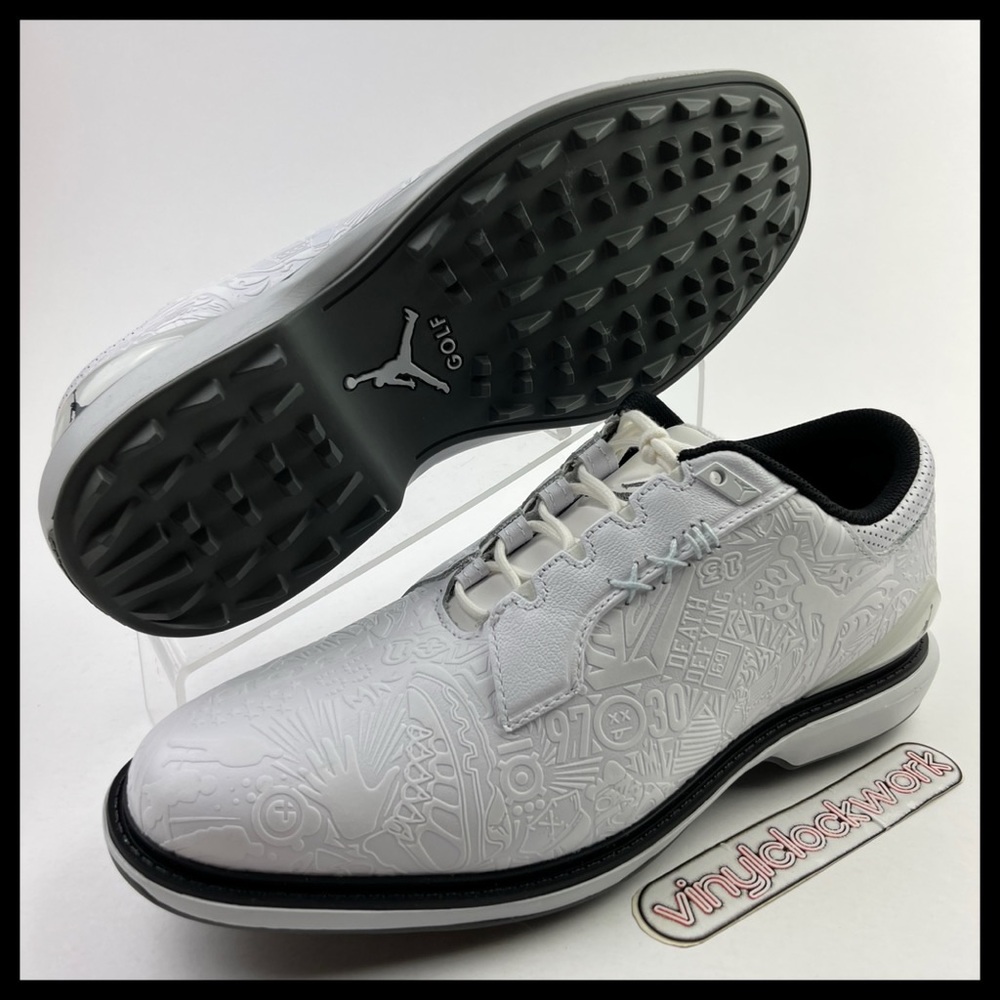 Nike Air Jordan ADG 5 Low White Black Golf Shoes Mens Size 10 FQ7874-102
